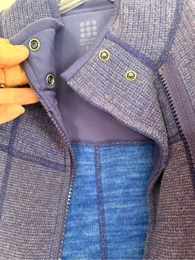 Title Nine purple active pullover sweater jacket, asymmetric zipper